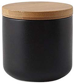 Contenitore per alimenti in ceramica, ermetico con coperchio in bambù sigillato, contenitore per alimenti da cucina, per tè, zucchero, caffè, noci e spezie (260 ml)