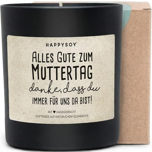Alles Gute zum Muttertag - Duftkerze mit Spruch als Geschenk für Mama, liebevolle Geschenkidee zum Muttertag, blumiger Duft, Kerze im Glas
