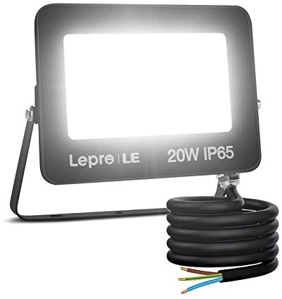 Lepro 20W LED Floodlight Outdoor, 1700 Lumen LED Security Light, Waterproof IP65, Daylight White LED Outdoor Lights, Ultra Thin Flood Light for Front Door Garden [Without Sensor]