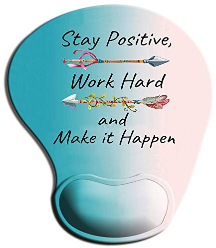 ITNRSIIET Ergonomisch Mauspad Gel Handgelenkauflage, Gaming Mousepad mit Handauflage,rutschfeste Bequeme PU-Basis und Lycra-Stoff, für Computer und Laptop, Inspirerende Zitate
