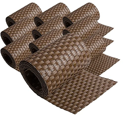 ECI Lot de 10 bandes brise-vue en polyrotin pour clôture à double barre, 255 cm, marron