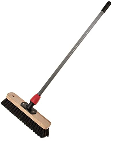 SIDCO Hausbesen Rosshaar Zimmerbesen Saalbesen Kehrbesen mit Universalhalter + Stiel