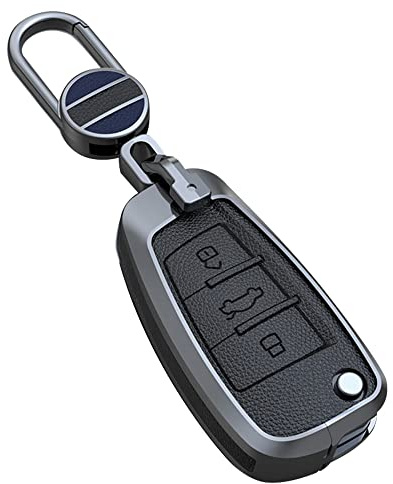 ontto Autoschlüssel Hülle Passt für Audi Schlüsselhülle Silikon Schutzhülle für Audi A1 A3 S3 RS3 A4 A6 Q2 Q3 Q5 Q7 4L S3 R8 TT Seat Schutzhülle Fernbedienung Schlüsselanhänger Zubehör 3 Taste-Schwarz