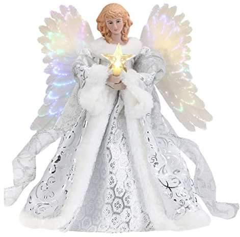 Eayoly Décoration d'ange de Noël, Pendentif Ange au Sommet du Sapin de Noël Cime d'arbre d'ange de Noël Décoration d'ange d'arbre de Noël, pour la Décoration de Noël