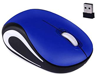 Wireless Mini Mouse del computer Gaming Piccolo mouse portatile 1600 DPI USB ottico ergonomico Mouse USB per il computer portatile del PC Regalo (blue)
