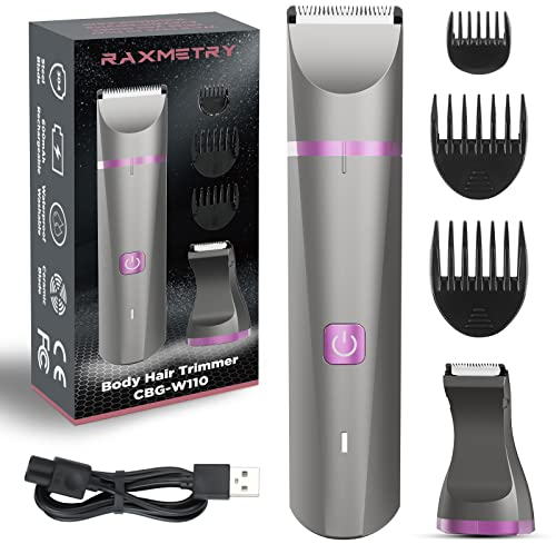 Elektrischer Rasierer Damen Intimbereich, Intimrasierer Für Frauen, Damenrasierer Intimrasierer, Rasierer Damen Intimbereich, Aufladbar,Wasserdicht für nass und trocken, Grau lila