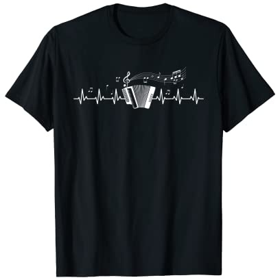 Accordéoniste en accordéon avec battement de cœur T-Shirt