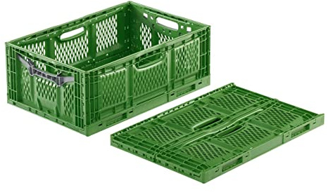 DIE BOX FABRIK Gemüse/Obstkiste klappbar 600x400x230 mm | Klappbox durchbrochen | Stapelbox für Obst- und Gemüse | Klappkiste | Transportbehälter (2)