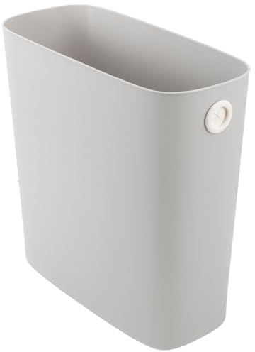 Cabilock Schmaler Mülleimer 8,75 L, Platzsparender Papierkorb aus Kunststoff, Offener Abfalleimer für Bad, Küche, Schlafzimmer, Büro und Enge Räume, Hellgrau