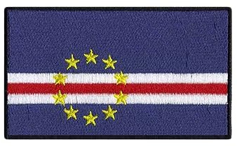 Uijokdef 1 PCS Cape Verde Flag Patches Iron On or Sew On Embroidered Tactical Military National Cape Verde Patch (Cape Verde)