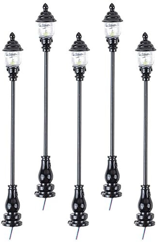 DOITOOL 5 Uds Modelo De Luz De Jardín Luces LED De Jardín Casa En Miniatura Accesorios De Fotografía Mini Lámpara Estatua Farolas En Miniatura Accesorios En Miniatura Modelo De Farola