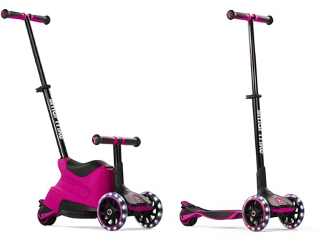 smarTrike Xtend 5-stegs Ride-on Scooter, med fästbar kropp, utdragbar styre och fotbrädsram, en knappvikning, extra stora hjul, barn 12 månader -12 år, rosa