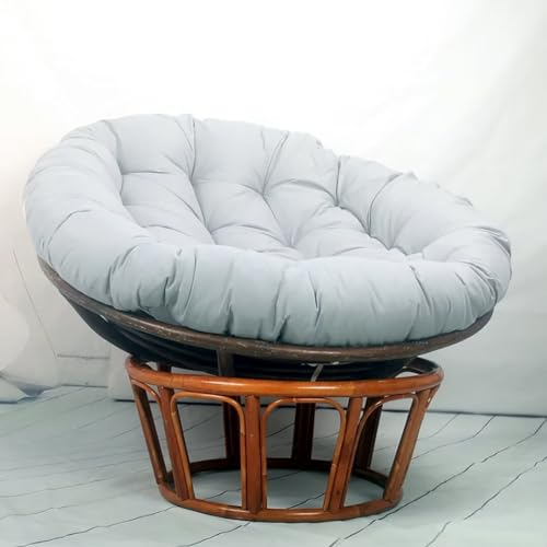 Hovoto Papasansessel Kissen, Papasan Sitzkissen für Hängesessel, Rund Papasan Sessel, Bequem Weich Sitzkissen, Hängesessel Kissen für Korbsessel, Garten Stuhlauflag, grau, 110 * 110cm