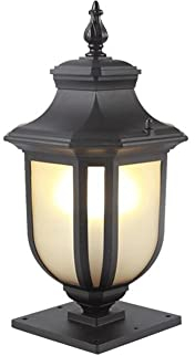 MODEBHD Europäische Landschaftsgartenleuchten Außensäulenlampe Tischlampe Tradition Antike Victoria wasserdichte Glassäulenleuchte Gartenrasenlampe E27 Dekoration Beleuchtung Pfostenleuchten