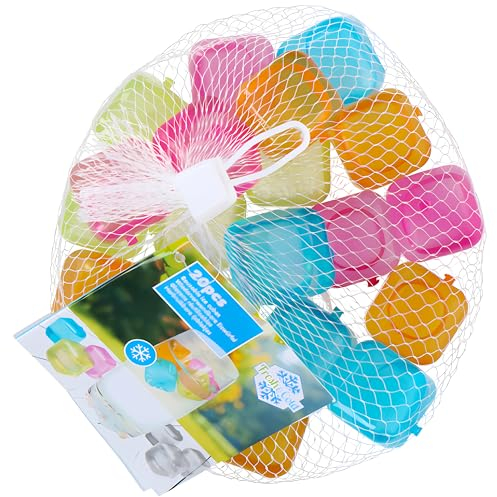 20x EISWÜRFEL Set aus Kunststoff PE wiederverwendbar Dauereiswürfel Eiswürfelformen Kühlsteine EIS Cube Würfel Cocktail Party 2-Varianten 77 (Bunt)