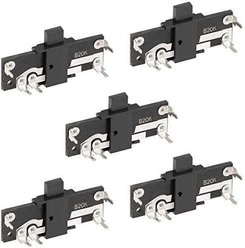 XYWHPGV 5pcs Fader Variable Widerstände Mixer 30mm Straight Slide Potentiometer B20K Ohm Lineare Single Potentiometer zum Dimmen Tuning(199e1 3933e 6e279 6ba51 bb4d2 4b768