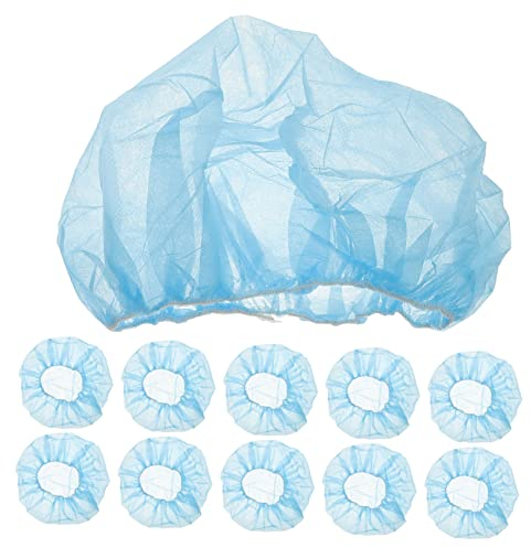 OSALADI Lot De 100 Bonnets Bouffants Jetables 21 Pouces Bleu Clair Élastiques Respirants Pour Infirmières, Laboratoires, Restauration Et Ateliers
