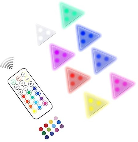 jojofuny Touch Sensor Wabenlampe Nachtlicht Kabellos Rgb Farbwechsel Dreieck Lampe Magnetisch 13 Farben Dekorationslicht Für Schlafzimmer Wohnzimmer