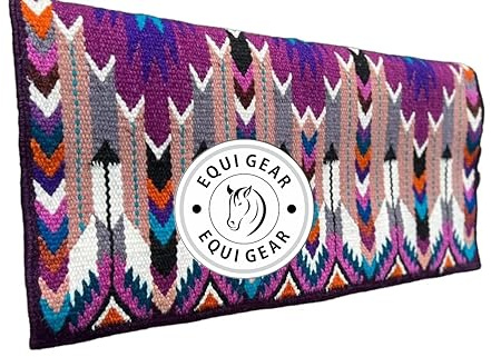 EQUIGEAR Horse Western Ranch Sottosella/Coperta da sella Western in lana neozelandese con imbottitura in lana con sensore Flex (personalizzazione disponibile) AS56 (34 x 33)