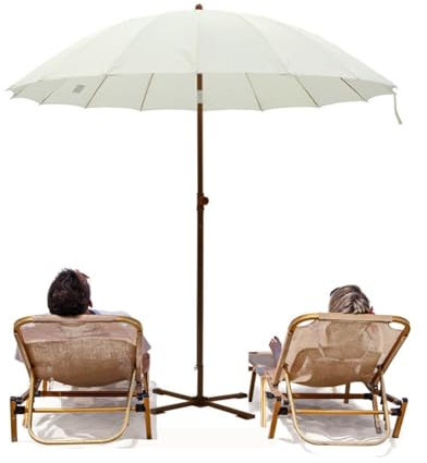 KXWOQ3ED 200cm Strandschirm Balkonschirm mit Kreuzfuß, Tragbarer Sonnenschirm Gartenschirm, UV-Schutz, Neigbar, Sonnenschirm für Terrasse, Garten, Pool, Hinterhof