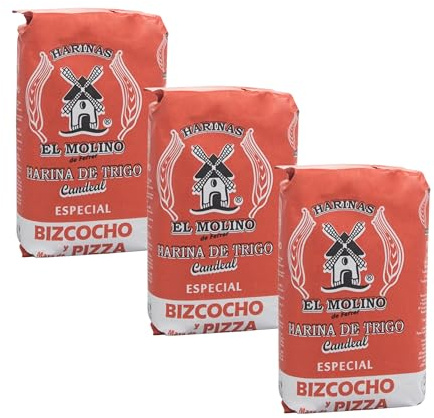 Harina Candeal de Trigo para Pan · El Molino Molida a Piedra · Bolsa 3 Kg · Panadería y Repostería