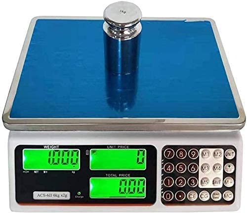 DDKYHU Bilancia da Cucina Bilancia Elettronica Multifunzione Prezzi Commerciali Piattaforma di pesatura Industriale ad Alta precisione con Display LCD (15 kg/5 g)