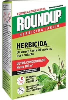 Roundup ECO herbicida jardin 250ml, ultra concentrado, primeros efectos visibles en 1 hora