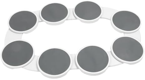 Plateau Tournant de Table à Manger, 8 Pièces Grande Assiette de Service Ronde, Roues Rotatives, Plateau Rotatif de Table avec Système D'assistance Pivotante, Rotation Douce et