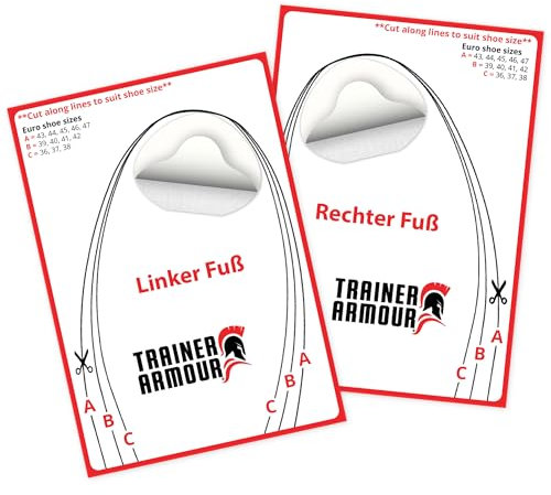 Zehenloch Schutz (BIG TOE HOLE PREVENTER) Selbstklebende Flicken/Patches zum Reparieren und Vorbeugen von Löchern am großen Zeh. Für Sneaker und Schuhe mit Mesh. TRAINER ARMOUR. [Weiß, 2 Stk. (L+R)]