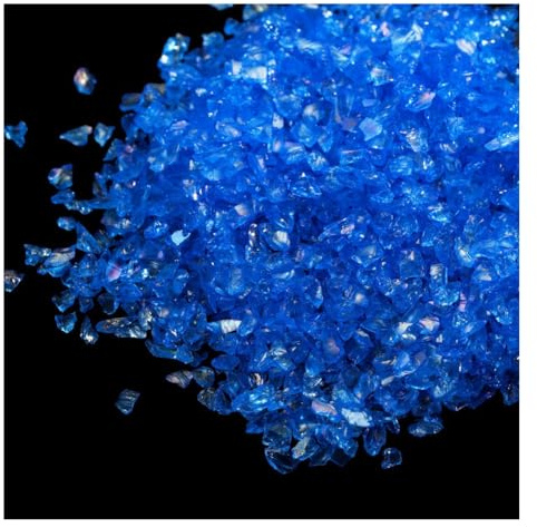 Wisafory Crushed Glass Chips Unregelmäßiges Glaschips Glitter Ungebohrte Glasperlen Transparent Glas für Hochzeit Party Vasenfülle Hochzeiten Tischdekorationen Kunsthandwerke 100g Dunkelblau