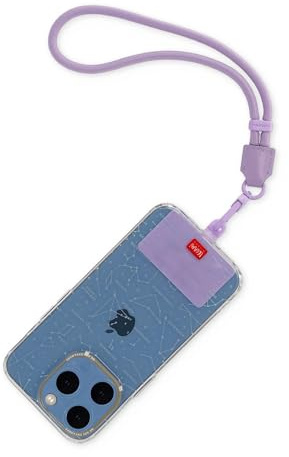 Legami - Cordino Porta Cellulare Always Together, Smartphone Laynard, Cordino Regolabile con Gancio in Metallo, Chiusura Sicura, Adesivo, Tema Lilac, 27 cm
