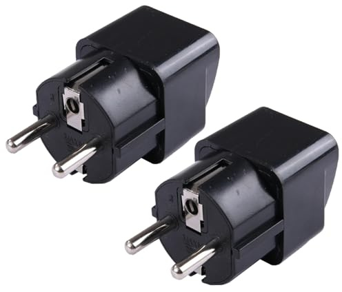 GNAUMORE Adaptateur International vers France,Adaptateur de Voyage,Adaptateur EU Plug,Adaptateur Universel,Adaptateurs Prises d'alimentation,Type-E/F Prises de Voyage Compactes Noir (2Pack)