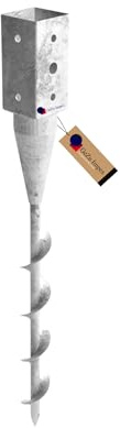 GeZu Impex Douille de sol à visser Galvanisé à chaud Lot de 8 71 x 71 mm ronds douille piquet cloture bois ancre
