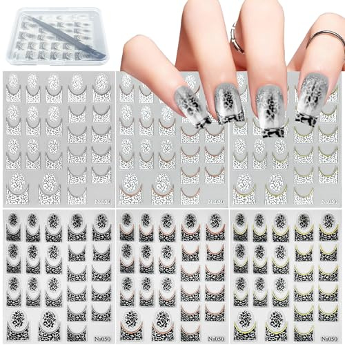 Irenwarl Leopard Nagelsticker Set, Leopardenmuster, Transferfolie Nägel Nagelfolien, Leopard Muster Nagel Aufkleber, Nagelkunstfolien, mit Leopardenmuster (Pinzen)