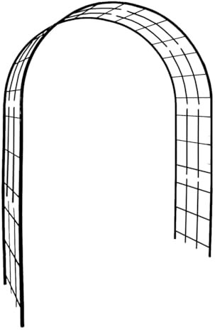 Arche de Jardin Treillage Noir Charbon - Support Plantes Grimpantes et Décoration Extérieure, Acier Robuste Résistant UV et Gel, Fabrication Française, Montage Facile