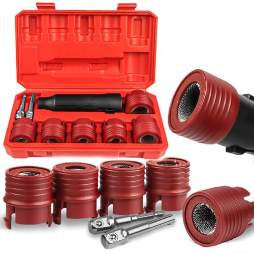 Radbolzen-Reiniger, 9 Stück, Auto-Radbolzenreiniger-Werkzeug, 12–28 mm Schraubenmuttern, Rostentfernungsbürste, für die Automobilwartung