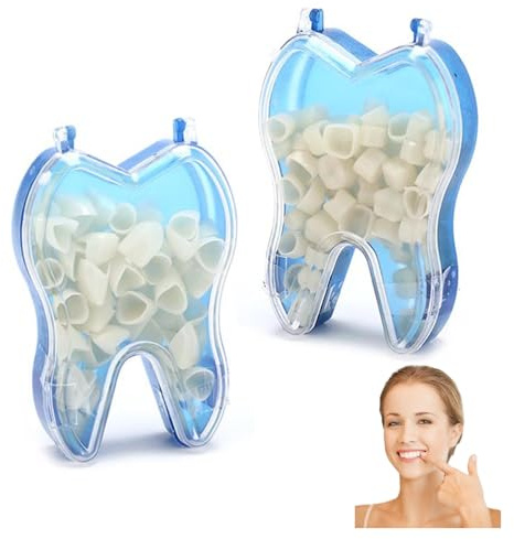 YAFIYGI 100 PCS Temporary Crowns for Teeth Dental Crown Kit with Molar Caps Tooth Veneers Snap On Tooth Covers for Adults Repair Broken Teeth Cap Kit for Anterior Posterior Use
