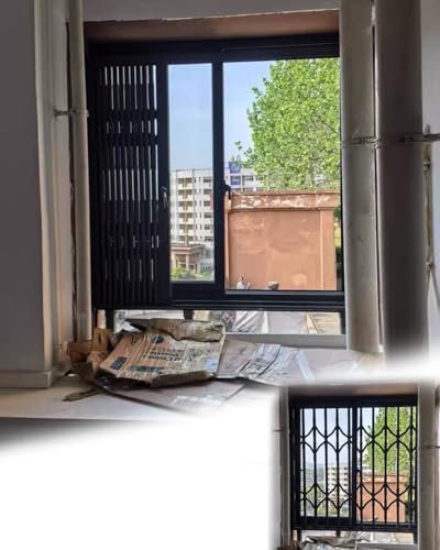 Garde Corps Fenetre Grilles de Sécurité Extérieures Pliables Anti-effraction pour Fenêtres, Garde-corps de Balcon Verrouillable pour Chambre et Bureau, Grilles de Protection Horizontales Réglables pou