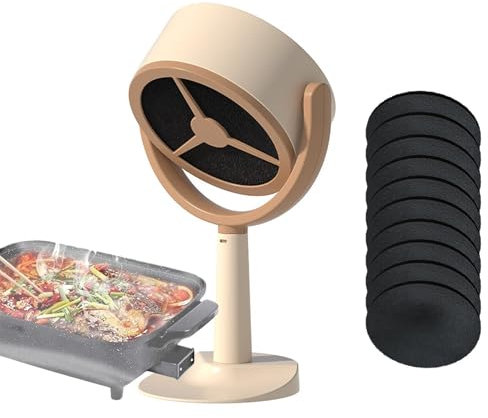 RWSXY Cappa Portatile, Mini Cappa da Cucina da Tavolo con 10 filtri in Cotone, Angolo Regolabile di 125°, silenziosa, Ventola di Scarico per Cappa da Tavolo Ricaricabile Tramite USB per Barbecue e