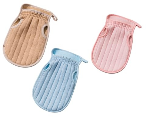 HONITANO 3pcs Bath Towel Exfoliating Body Scrub Mitts Sponge Skin Cleaning Tool