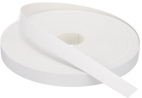 QUARKZMAN Cinta de borde blanco de 100 pies x 7/8 pulgadas Cinta de chapa preencolada flexible para bordes de contrachapado con adhesivo termofusible para restauración de muebles