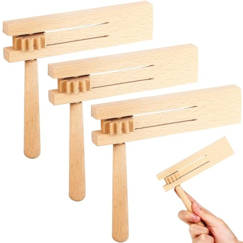 HOMOBABE 3piezas Matraca De Madera para Niño Niña Juguete Tradicional Seguro y Resistente para Fiestas Reuniones Familiares y Eventos Deportivos