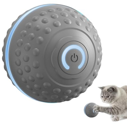 Electric Cat Ball, Interactive Automatic Rolling Ball with Light - Automatic Dental Care Training Toy for All Sizes Cats