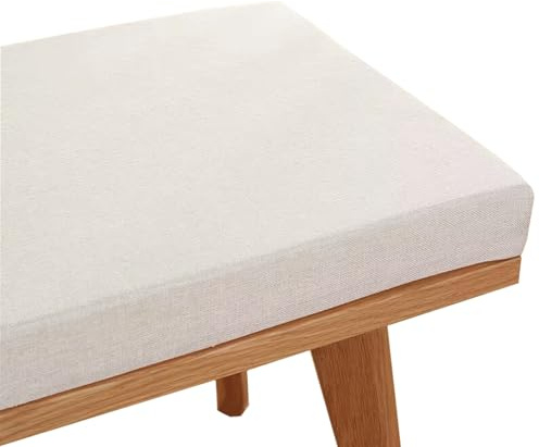 Genérico Cojín versátil para Banco de Interior y Exterior: 120 cm/150 cm/100 cm/90 cm x 40 cm/35 cm/30 cm. Antideslizante para terrazas Jardines sillones Columpios y Muebles de Porche (Blanco 200 x 4