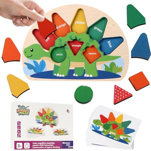 TECHEEL Montessori Spielzeug ab 1 2 3 Jahr Holz Puzzle mit Steckpuzzle Puzzle Holzspielzeug Lernspielzeug für Kinder Geschenk Junge Mädchen zum Geburtstag Baby Spielzeug