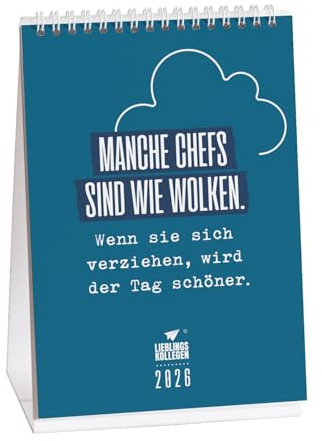 Visual Statements – Wochentischkalender 2026 – Best of Kalender mit 52 witzigen & charmanten Sprüchen – Tischkalender mit Wochenkalendarium – Spiralbindung für Büro & Homeoffice