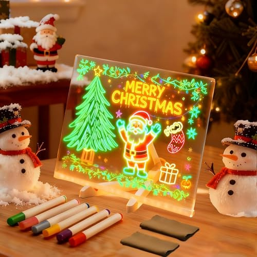 Con Soporte Ajustable, Tablero Acrílico Luminoso Con Mensaje Led, Tablero De Notas Led De Con Colores, Tablero De Escritura Luminoso Transparente, Limpiable, Bloc De Notas (S)