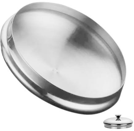 TOYANDONA Redonda Tapa de Acero Inoxidable Plata de Taza para Taza de Té | Cubiertas de Taza Asa, Tapas, Cubiertas de Tazas para Bebidas, Tazas Tapa
