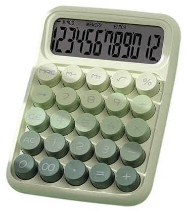 Calculadora mecánica - Calculadora de teclado de escritorio para estudiantes | Material ABS con teclas numéricas grandes, prensa suave, para aula, tareas, contabilidad de escritorio, uso doméstico