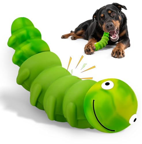 FuntasticFinds Indestruktibles Hundespielzeug für Starke Kauer & große Hunde - Kausicheres Nylon & Gummispielzeug mit Beef-Geschmack - Quietschendes Spielzeug gegen Langeweile & Stress (Grün)